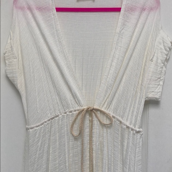 IVORY KNIT HIGH LOW BOHO CARDIGAN COVER UP - Picture 8 of 8